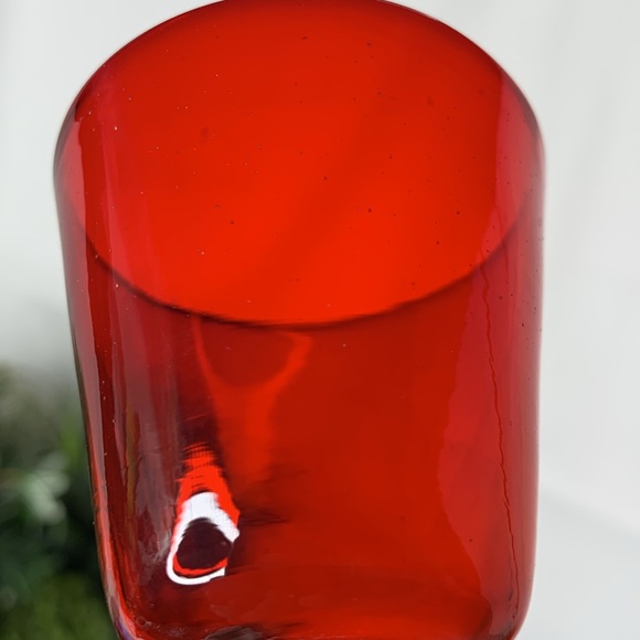 Set of 8 vintage / antique Ombre ruby reddish orange cordial glasses - Picture 12 of 12